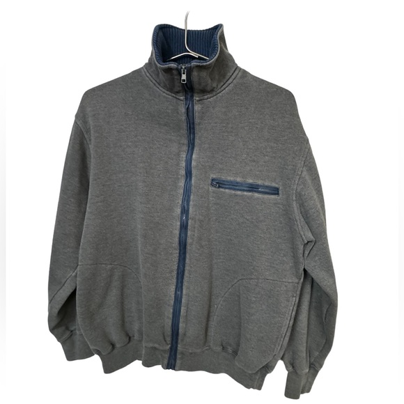 Vintage Taylor & Henry Gray Men’s Full Zip High Neck Sweatshirt MINTY Men’s M - Picture 3 of 5